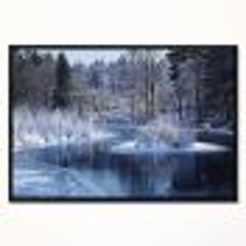 Winter Lake Deep Forest  Wall Art