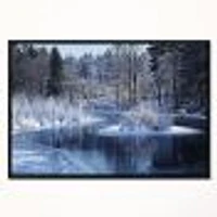 Winter Lake Deep Forest  Wall Art