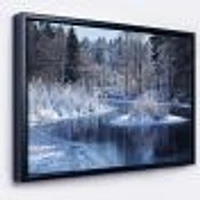 Winter Lake Deep Forest  Wall Art