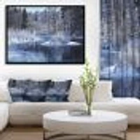 Winter Lake Deep Forest  Wall Art