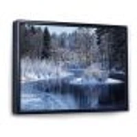 Winter Lake Deep Forest  Wall Art