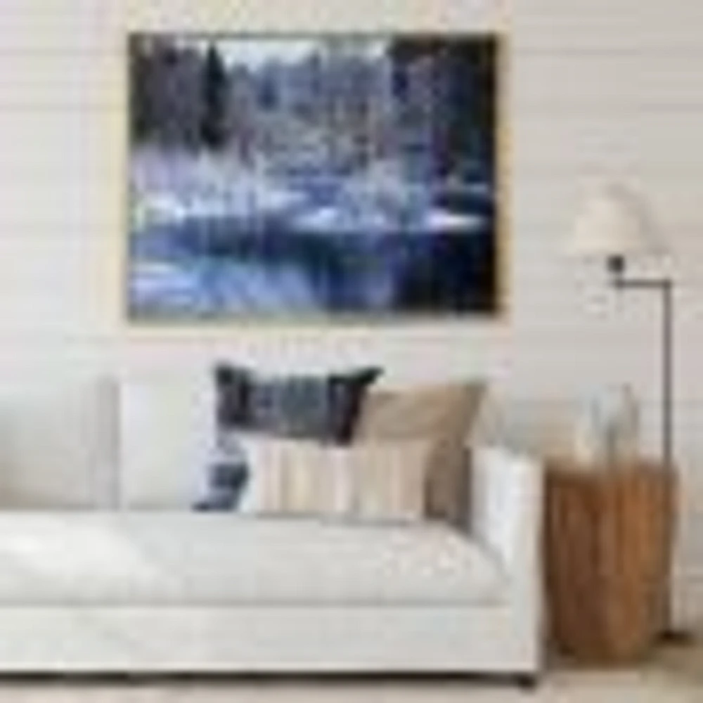 Winter Lake Deep Forest  Wall Art