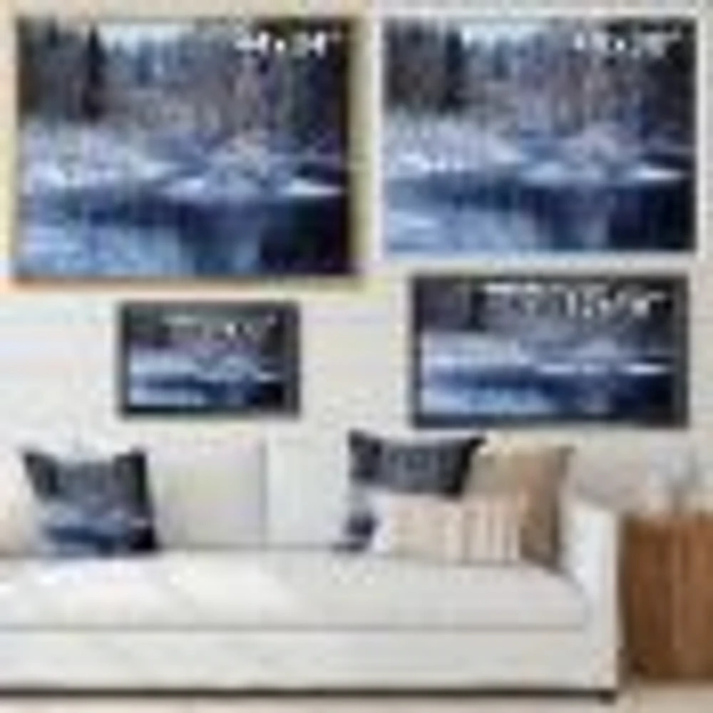 Winter Lake Deep Forest  Wall Art