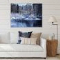 Winter Lake Deep Forest  Wall Art