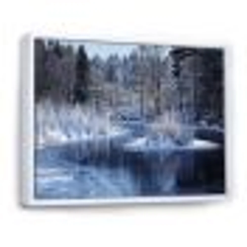 Winter Lake Deep Forest  Wall Art