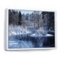 Winter Lake Deep Forest  Wall Art