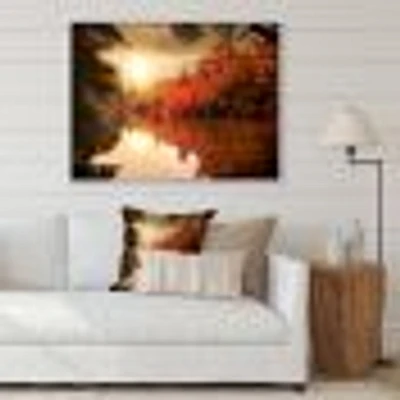 Colorful Fall Sunset over River  Artwork Canvas Print