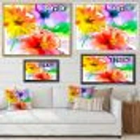 Bunch of Colorful Flowers Sketch  Wall Art