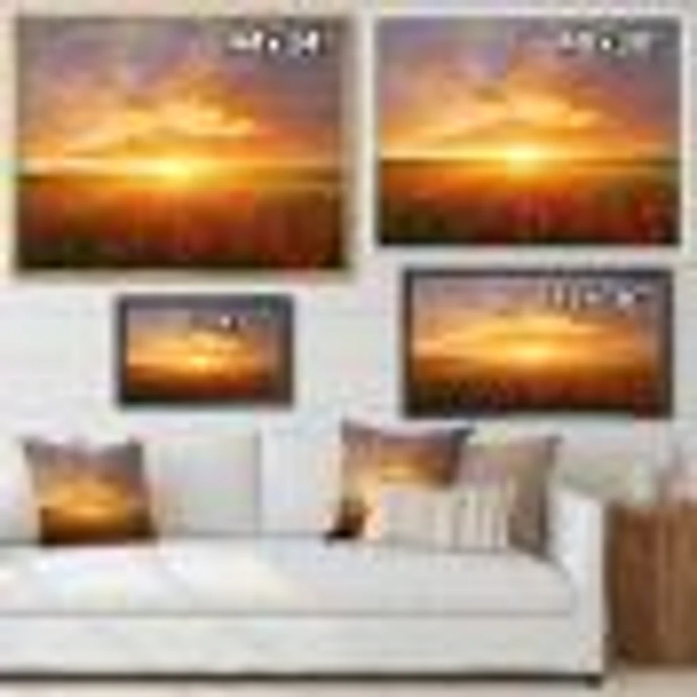 Poppy Field under Bright Sunset  Wall Art