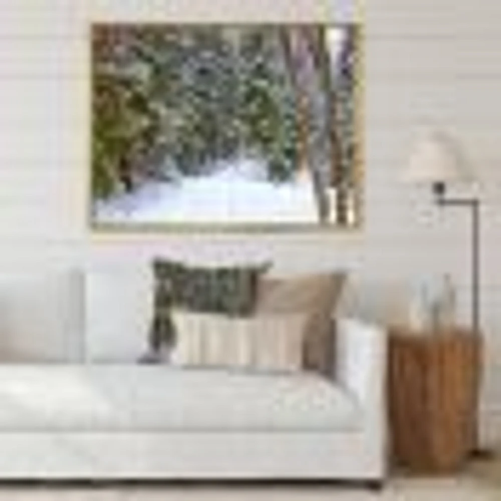 Snowy Road the Forest  Wall Art