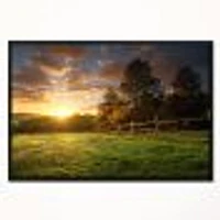 Fenced Ranch at Sunrise  Wall Art