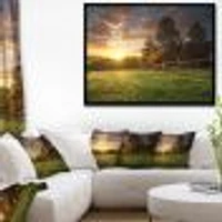 Fenced Ranch at Sunrise  Wall Art