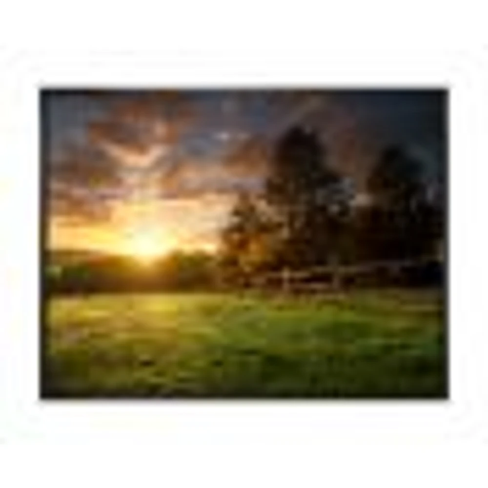 Fenced Ranch at Sunrise  Wall Art