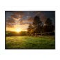 Fenced Ranch at Sunrise  Wall Art