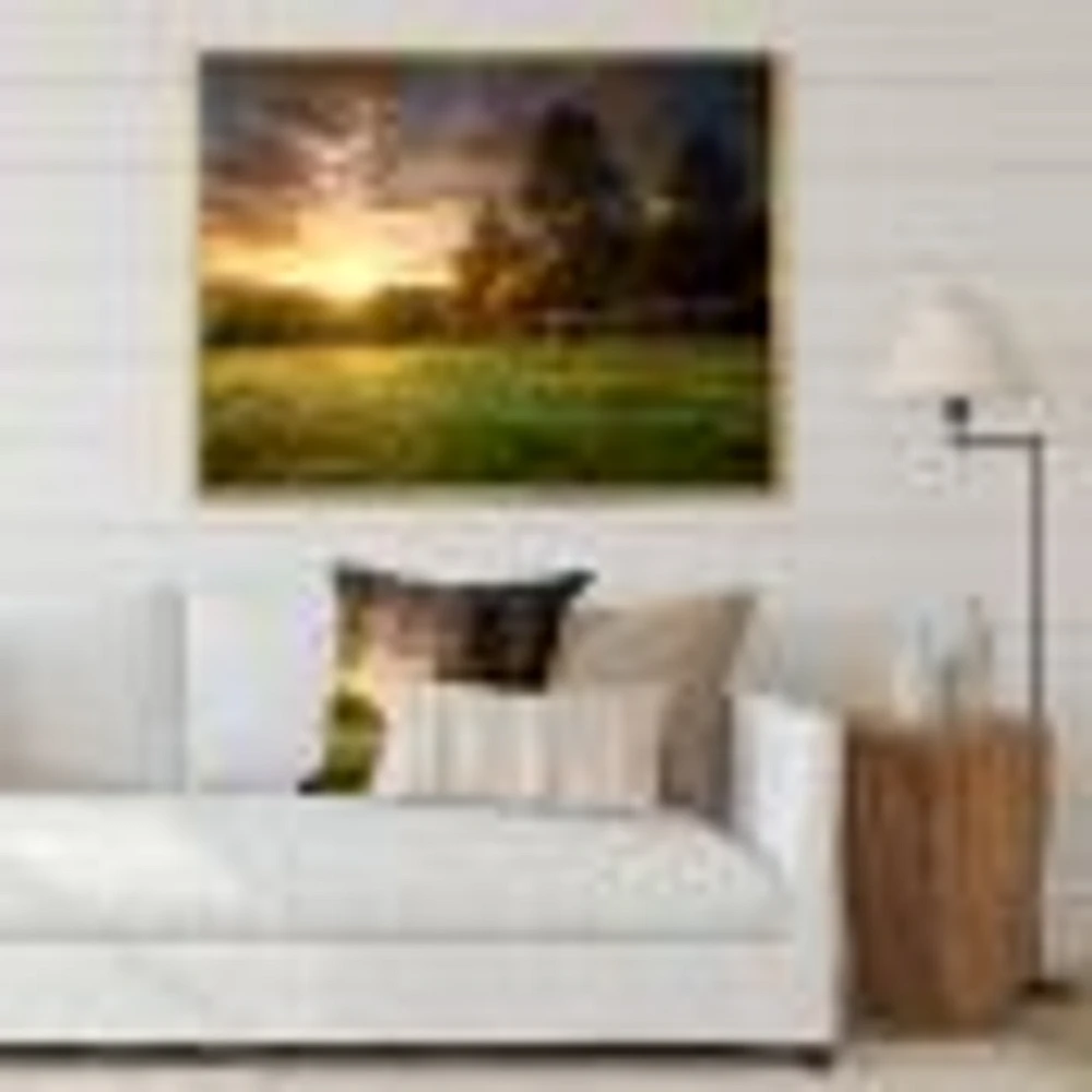 Fenced Ranch at Sunrise  Wall Art