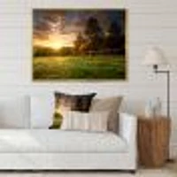 Fenced Ranch at Sunrise  Wall Art