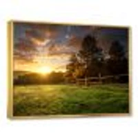 Fenced Ranch at Sunrise  Wall Art