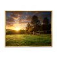 Fenced Ranch at Sunrise  Wall Art