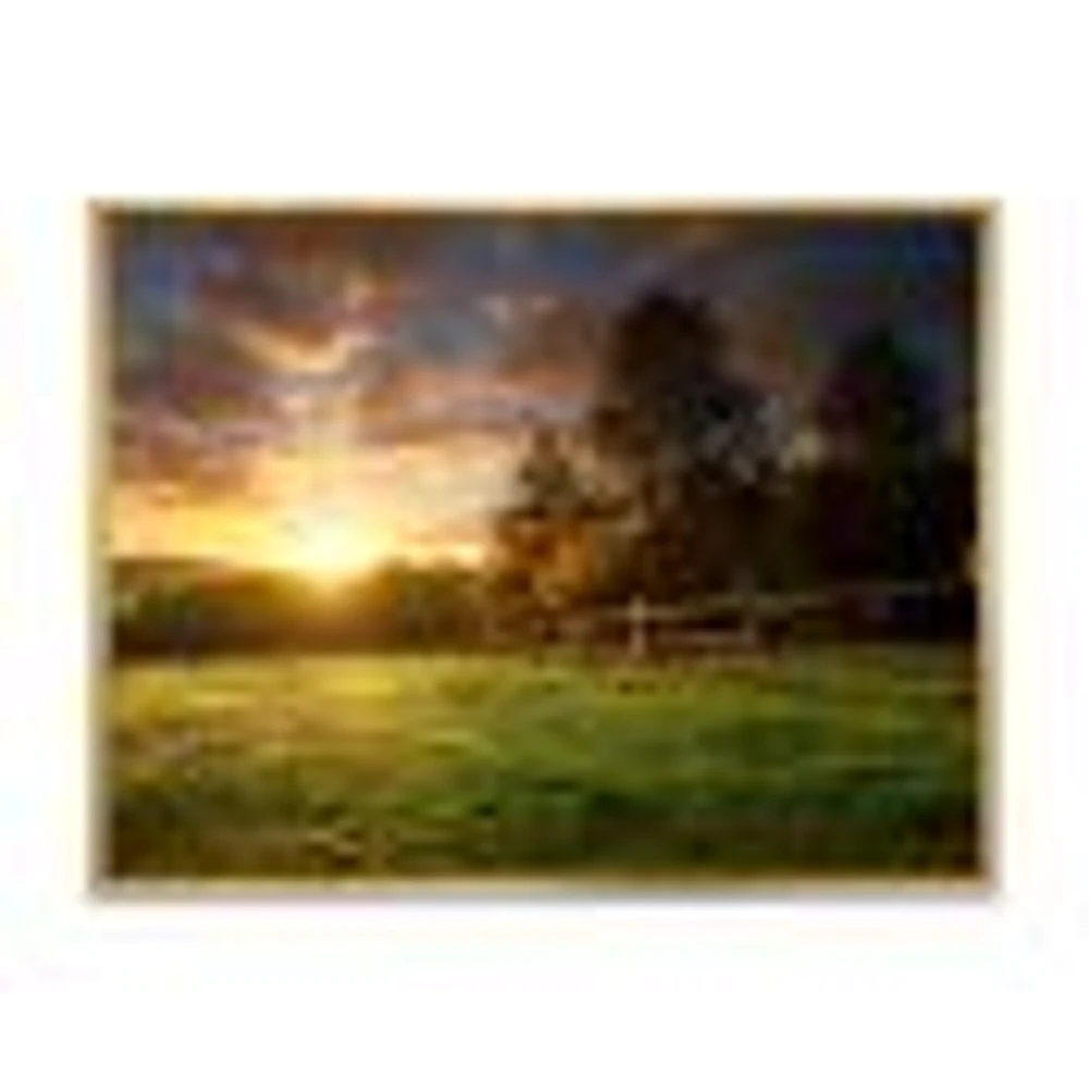 Fenced Ranch at Sunrise  Wall Art