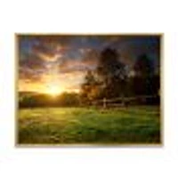 Fenced Ranch at Sunrise  Wall Art