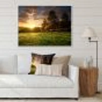 Fenced Ranch at Sunrise  Wall Art