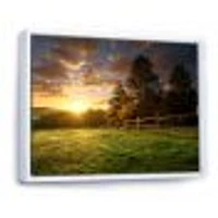 Fenced Ranch at Sunrise  Wall Art