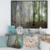 Green Morning Forest Panorama  Canvas Art Print