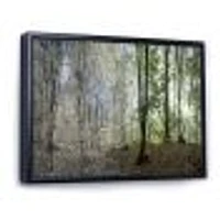 Green Morning Forest Panorama  Canvas Art Print
