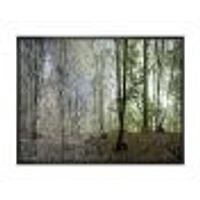 Green Morning Forest Panorama  Canvas Art Print