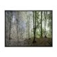Green Morning Forest Panorama  Canvas Art Print