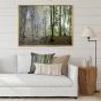 Green Morning Forest Panorama  Canvas Art Print