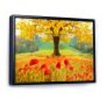 Beautiful Autumn Yellow Tree  Wall Art