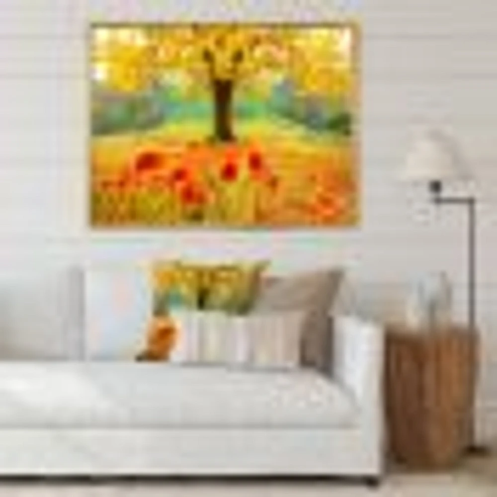 Beautiful Autumn Yellow Tree  Wall Art