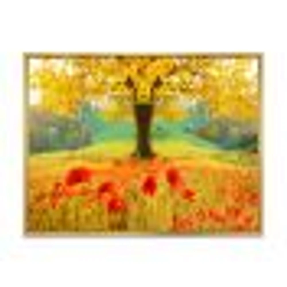 Beautiful Autumn Yellow Tree  Wall Art