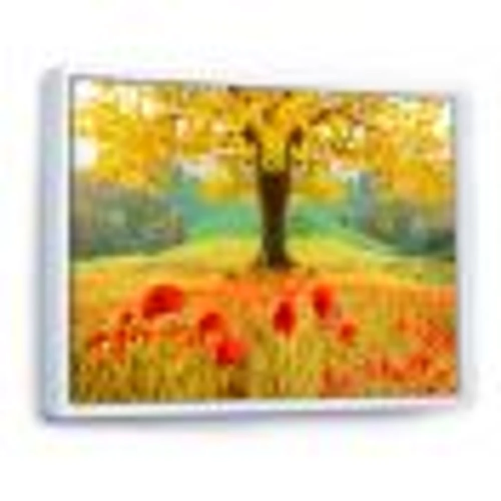 Beautiful Autumn Yellow Tree  Wall Art