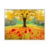 Beautiful Autumn Yellow Tree  Wall Art