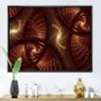 Brown Symmetrical Fractal Pattern  Wall Art