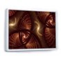 Brown Symmetrical Fractal Pattern  Wall Art