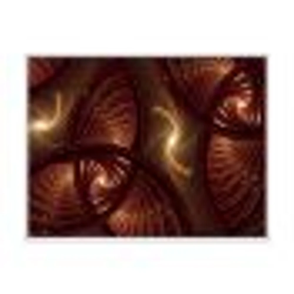 Brown Symmetrical Fractal Pattern  Wall Art