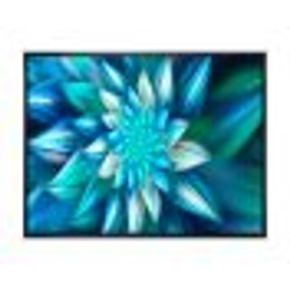 Huge Blue Fractal Flower  Wall Art