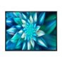 Huge Blue Fractal Flower  Wall Art