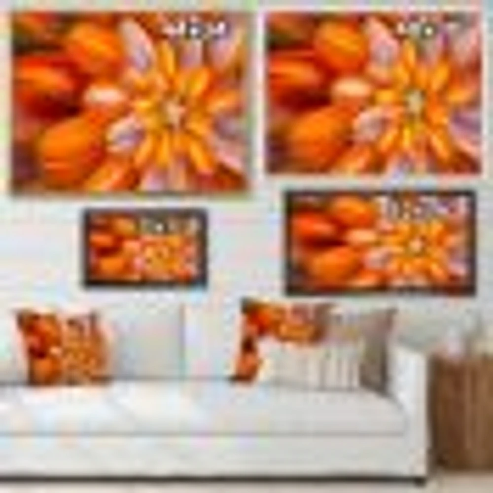 Massive Orange Fractal Flower  Canvas Art Print