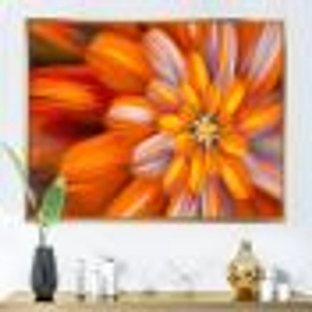 Massive Orange Fractal Flower  Canvas Art Print