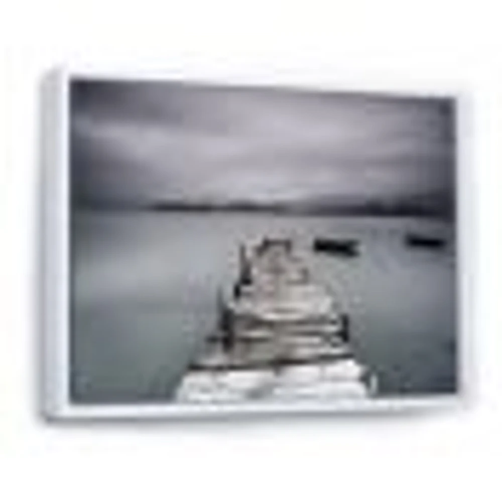 Pier and Boats at Seashore Wall Art