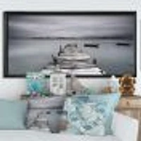 Pier and Boats at Seashore Wall Art