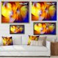 Yellow Fractal Abstract Pattern  Canvas