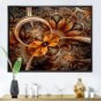 Dark Orange Fractal Flower  Canvas Art Print