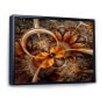 Dark Orange Fractal Flower  Canvas Art Print