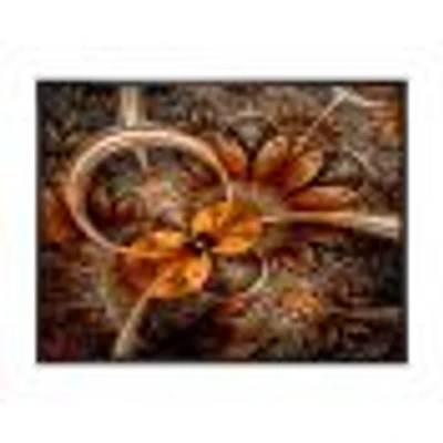 Dark Orange Fractal Flower  Canvas Art Print
