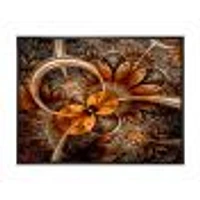 Dark Orange Fractal Flower  Canvas Art Print